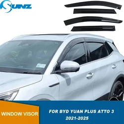 Side Window Deflectors For BYD Yuan Plus Atto 3 2021 2022 2023 2024 2025 Window Visor Wind Sun Rain Guard Weathershield