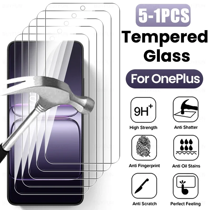 

OnePlusNordCE5 5G Glass 5-1Pcs 9H Tempered Glass For OnePlus Nord CE5 CE 5 5CE NordCE5 5G CPH2719 6.77" Screen Protector HD Film