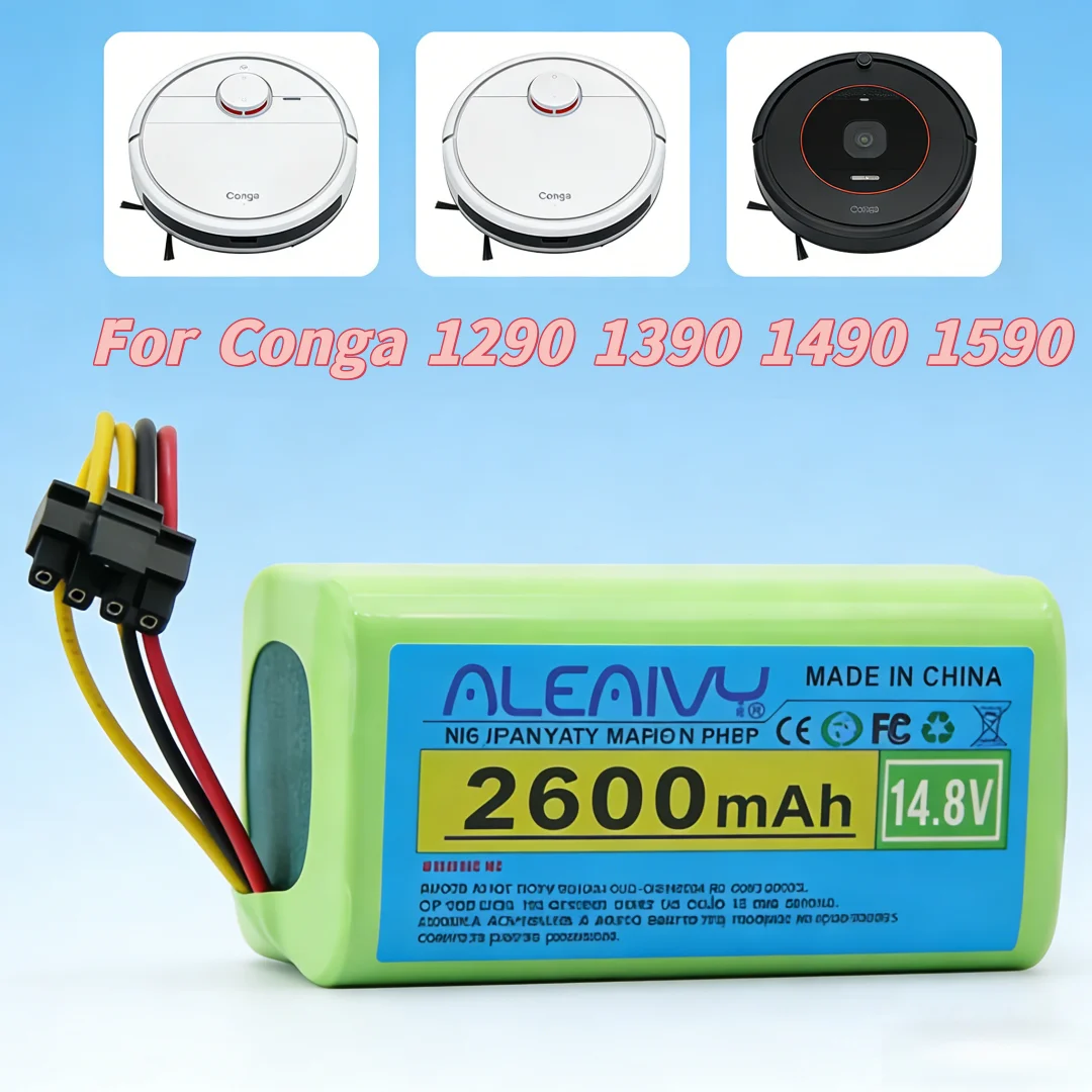 

Replacement Battery for Conga 1290-1590 & Proscenic 780T 790T Robot Vacuum 14.4V 2600mAh 18650 4S1P High Capacity Long Runtime