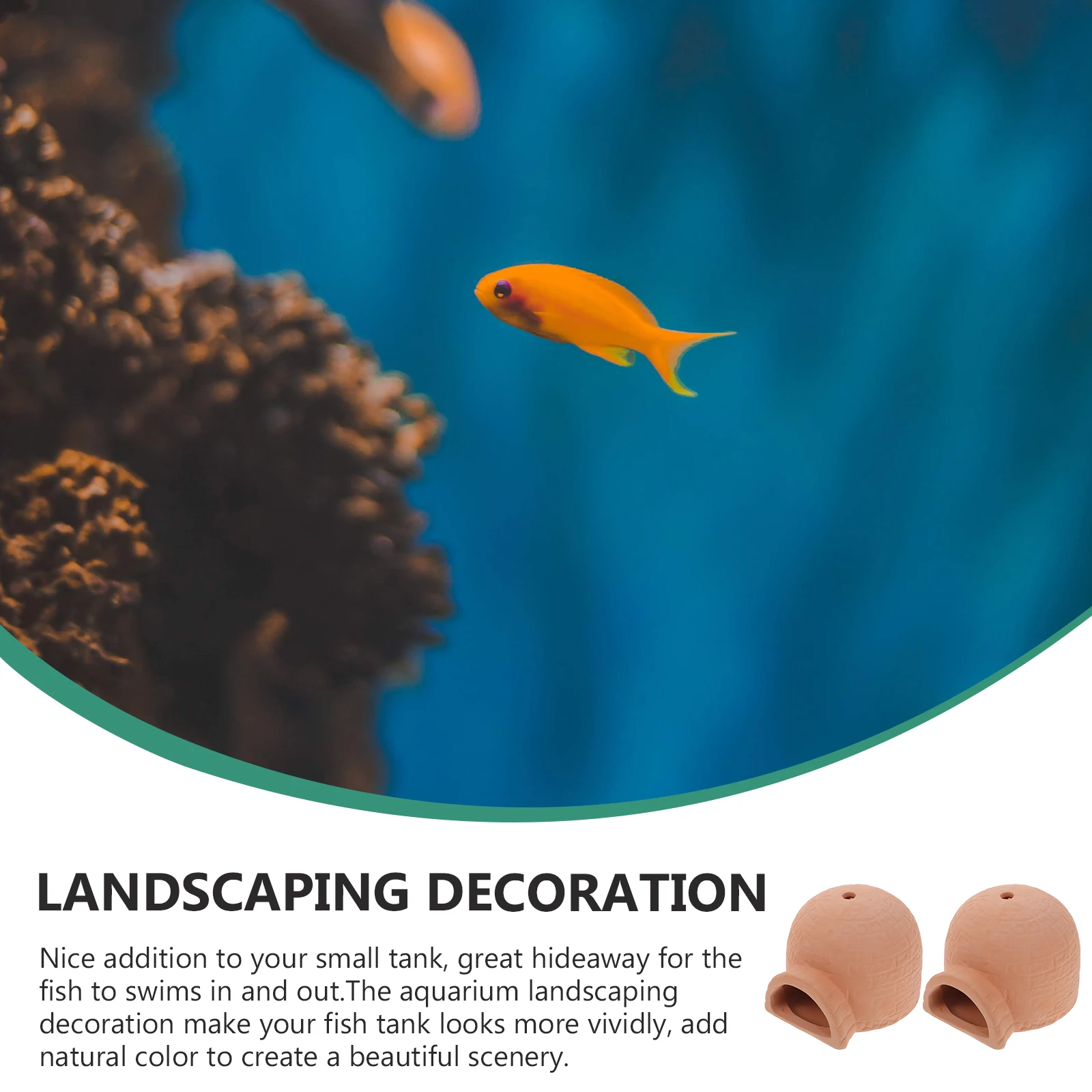 

2Pcs Aquarium Hiding Place Fish Breeding Pot Fish Tank Ornament Shelter for Small Tank Decorative Landscaping Ceramic Cave Vivid