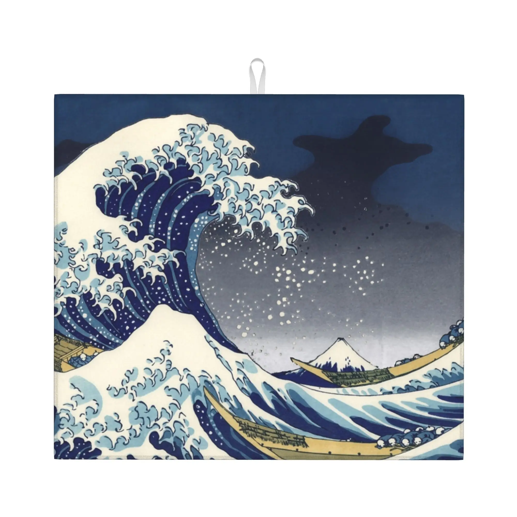 The Great Wave off Kanagawa Non‑Slip Waterproof Absorbent Barware Tableware Oil Proof Reusable  Bathroom Drying Mat For Kitchen