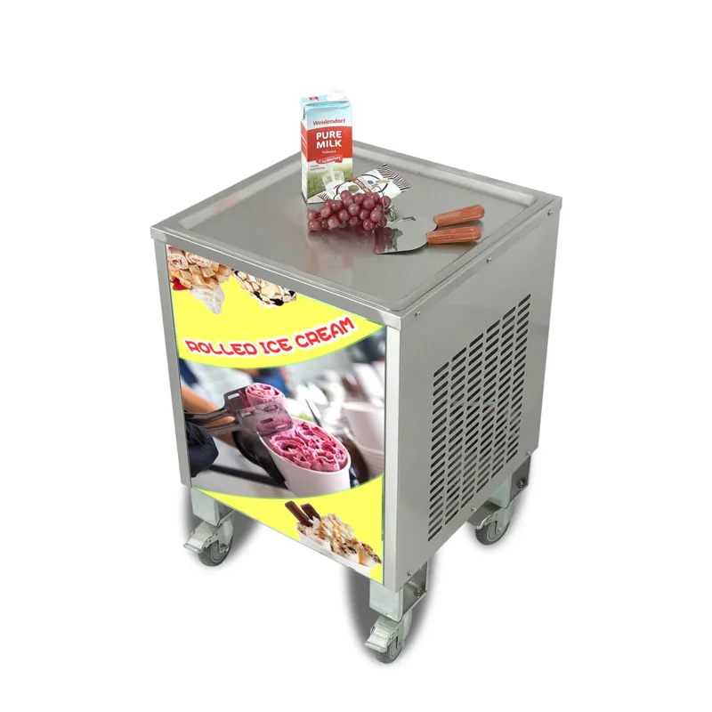 

North America Single Square Pan fry ice cream machine/roll ice cream machine/fried ice cream machine