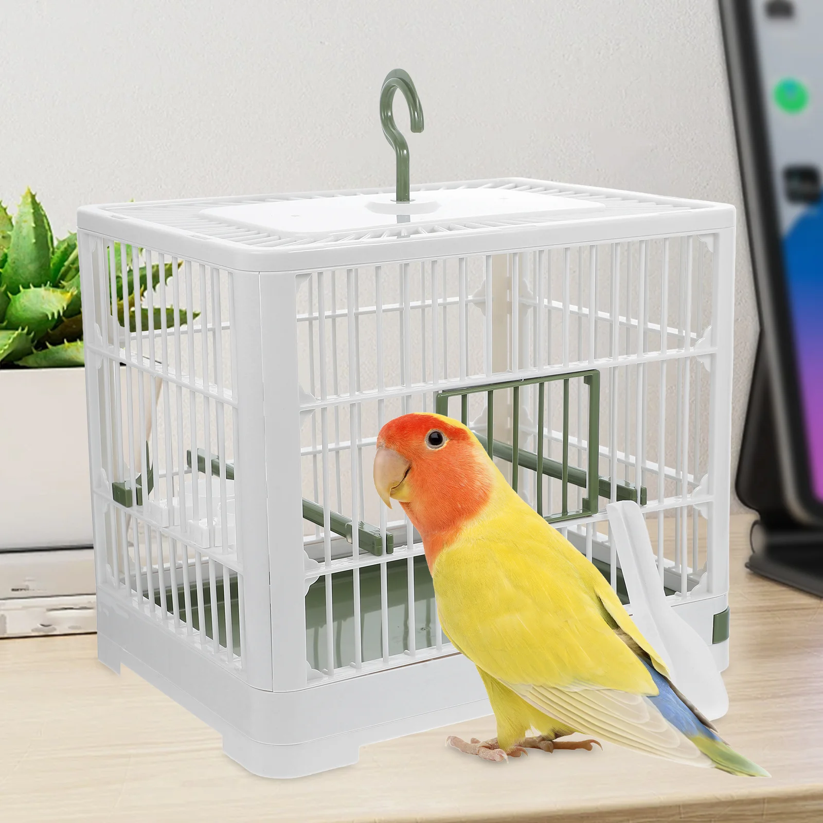 

Foldable Bird Travel Cage Portable Parrot Carrier Stand Compact Travel Cage for Parakeets Small Birds Easy Clean