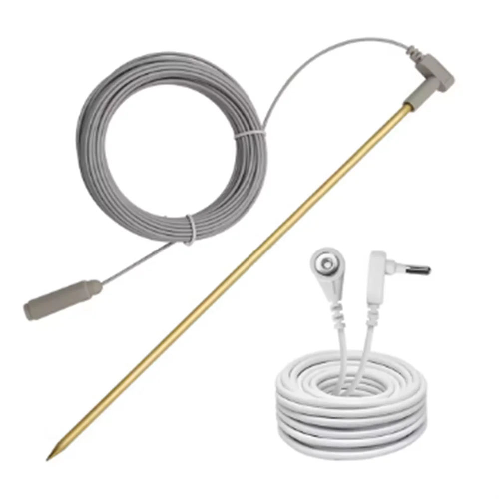 Brass Earthing Ground Stake Kit With Grounding Cord 15ft 40ft Ground Wire For Earthing Mat Accessories