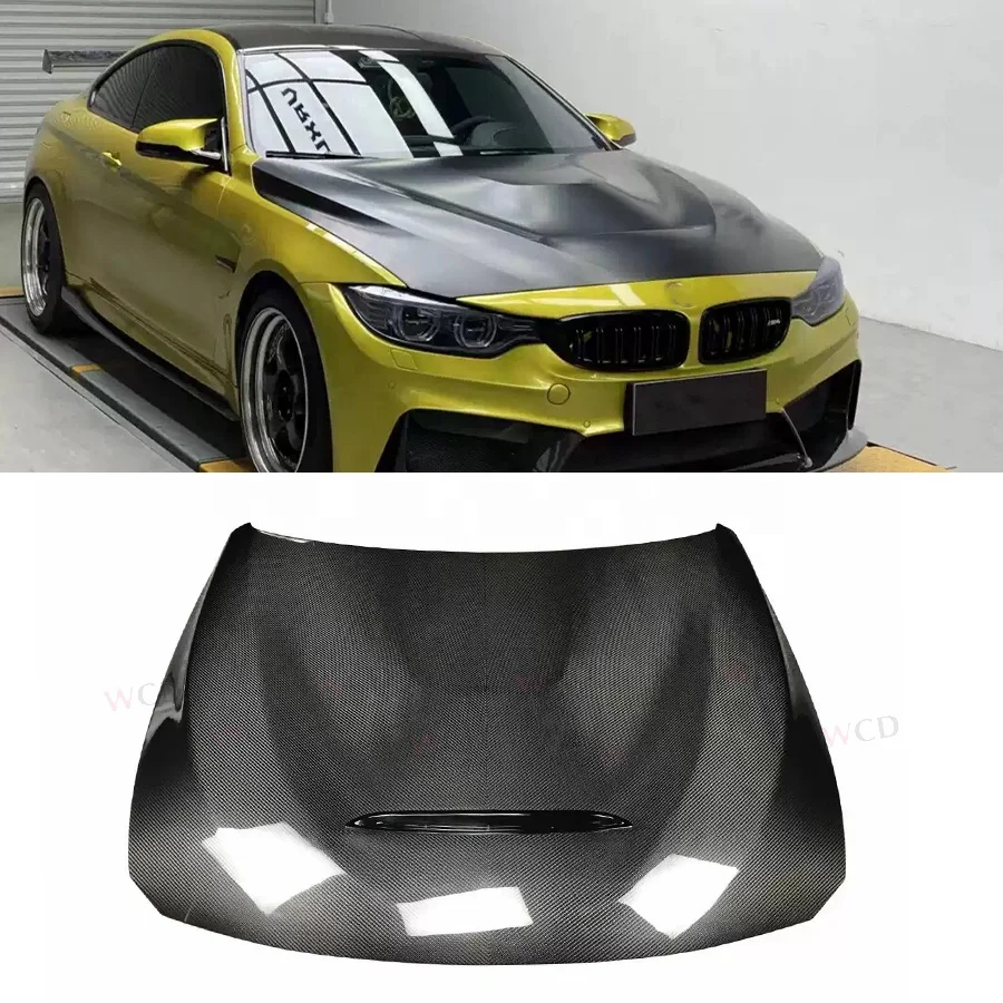 GTS Type Carbon Fiber Hood For 2014- 2020 BMW M3 F80 M4 F82 Front Body kit Bonnet Car Accessories