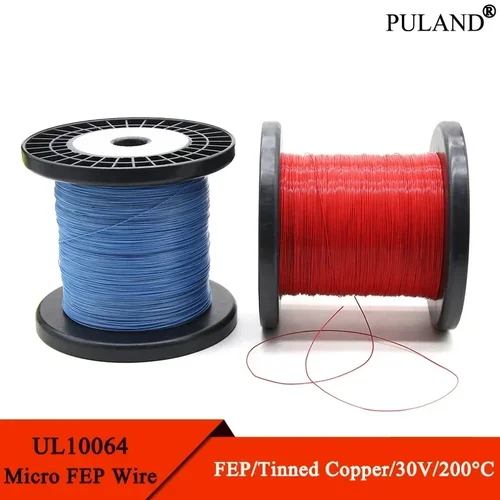 Cable de 10M/100M UL10064 FEP 40/36/34/32/30/28/26AWG PTFE plástico Ultra fino Micro Litz cables soldadura Cable de cobre de alta conductividad