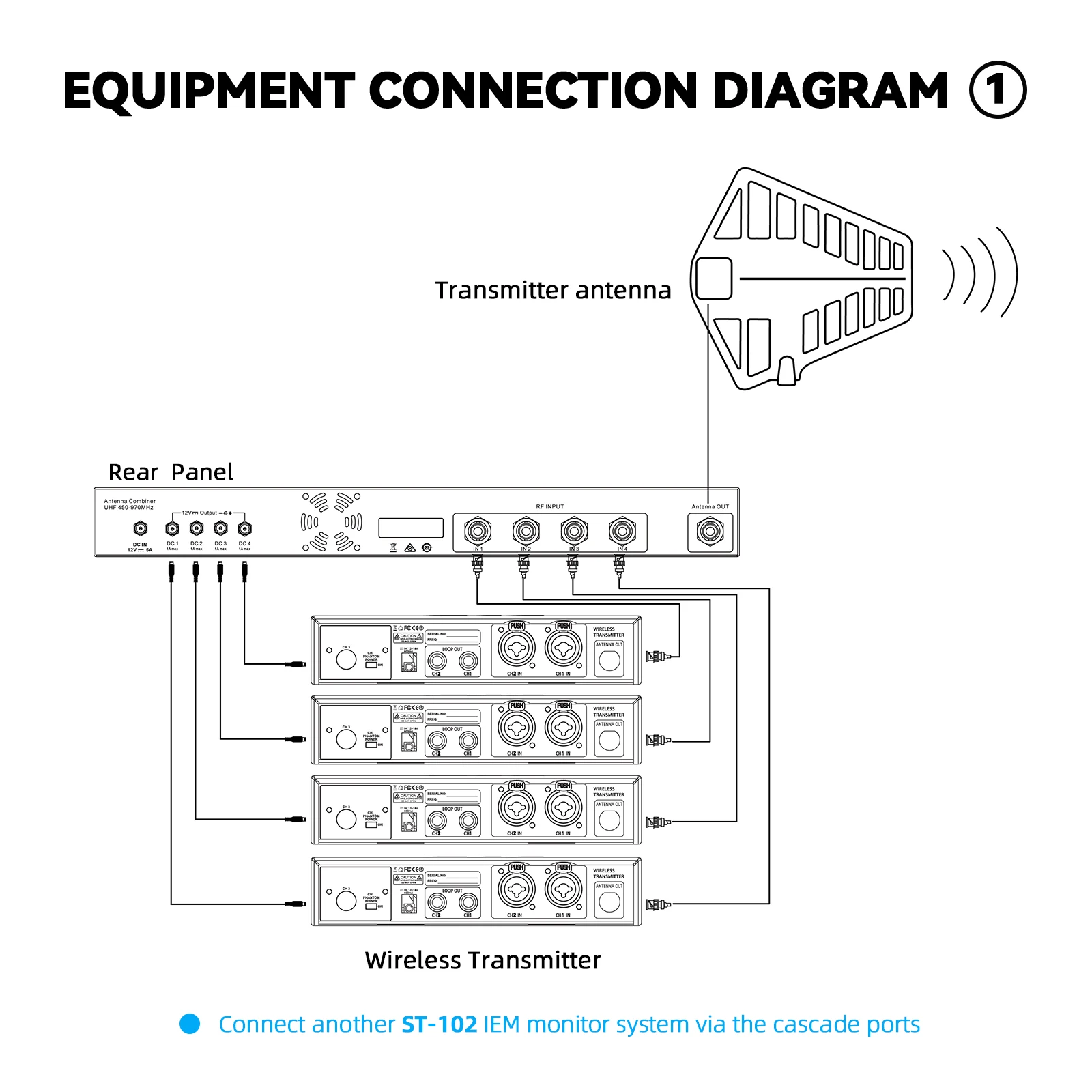 Debra Audio ATB-400 Dynamic Microphone Wireless Noise Cancelling In-Ear Monitoring 200M Range Cardioid Pattern Metal Desktop