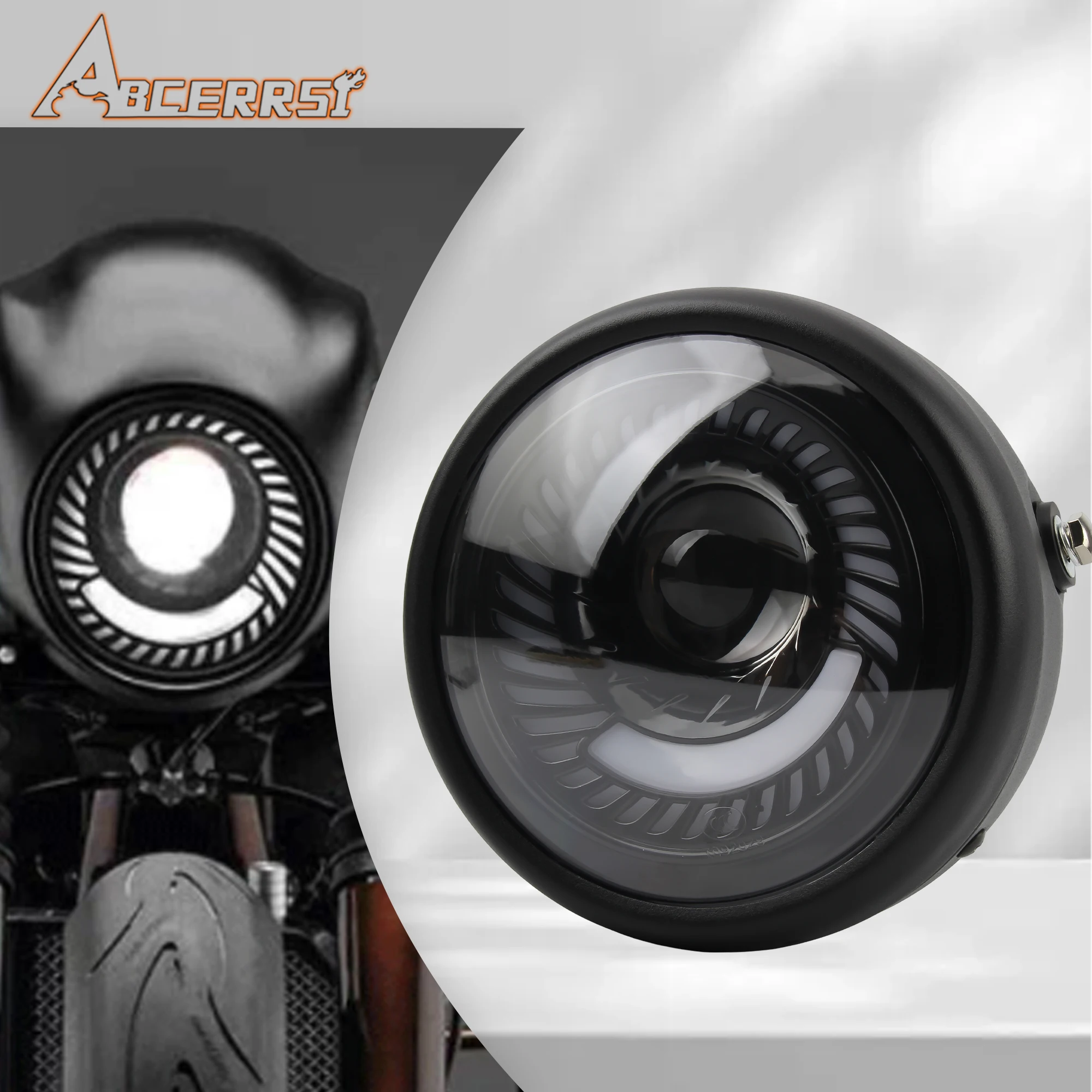 

ATV UTV 6.5inch Led Motorcycle Headlight LED Retro Vintage Fog High Low Beam Headlamp For Retro Harley Series Cafe Racer Parts