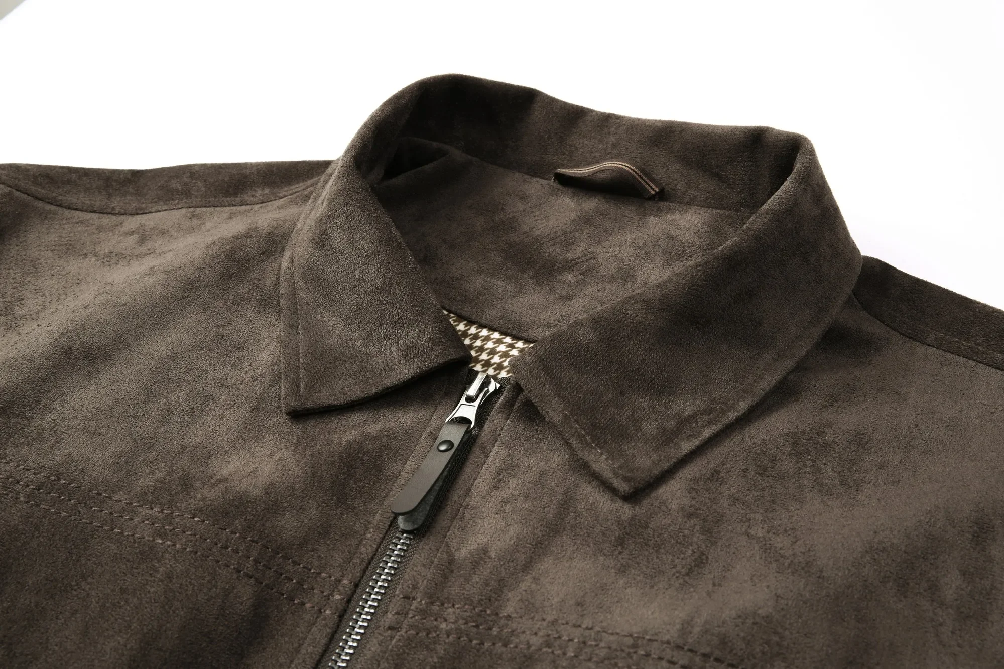 Herren Cropped Boxy Minimalistische Kunstwildleder-Jacke Leichte Weiche Textur Coach-Jacke Vintage Harajuku Streetwear Bomber-Oberbekleidung – Detail 13
