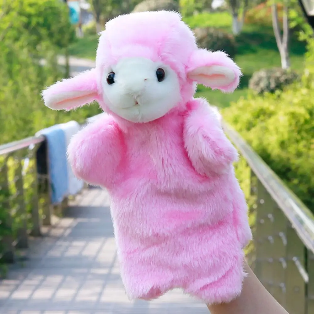 Marionnette à main en peluche pour enfants, mouton Telling Story, poupées animales en peluche, loup au beurre, marionnettes douces, cadeau pour enfants