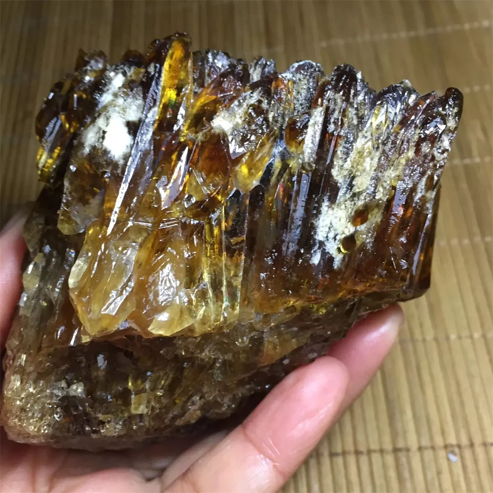 Natural Amber Calcite Crystal Clusters, Crystal Rough Stones, Energy Gems, Reiki Healing, Gifts