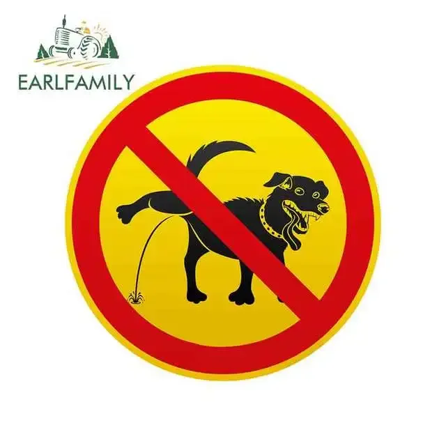 EARLFAMILY 13cm For Dog Peeing Is Forbidden Personality Creative Stickers Vinyl Car Sticker Waterproof Car Decoration