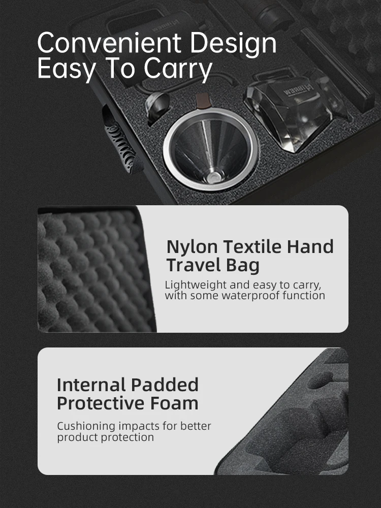 HiBREW verser sur les bouilloires à café moulin à café manuel cafetière ensemble de 8 pièces