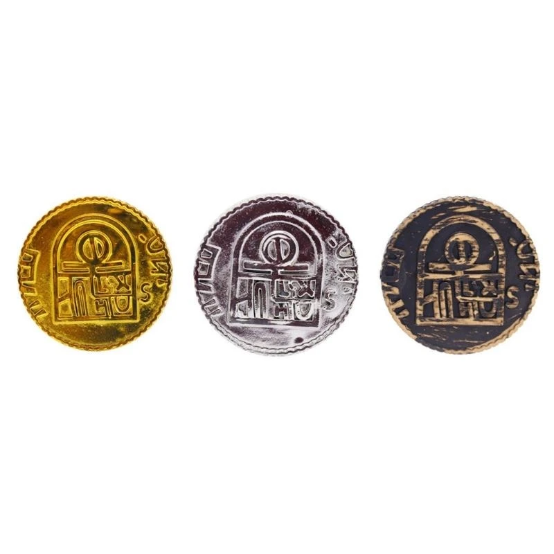 Pirate Gold Halloween Faux Gold Plastic Home Christmas Decoration Kids Party Game Supplies,Pack of 100