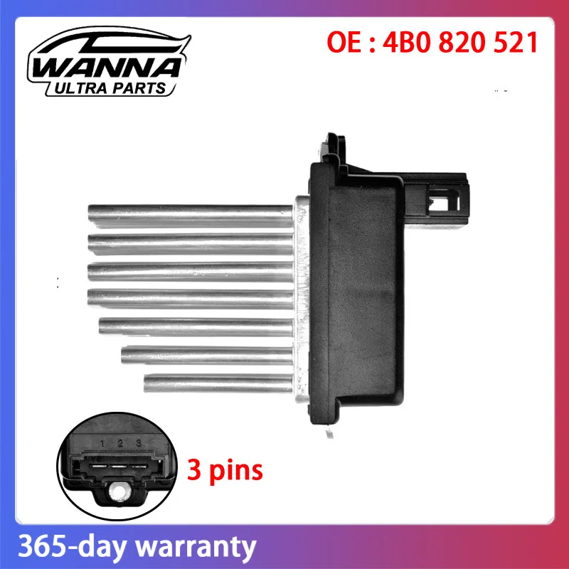 

OE 4B0820521 HVAC Heater Blower Motor Resistor for Audi Allroad A6 RS6 Allroad Quattro 4B0 820 521