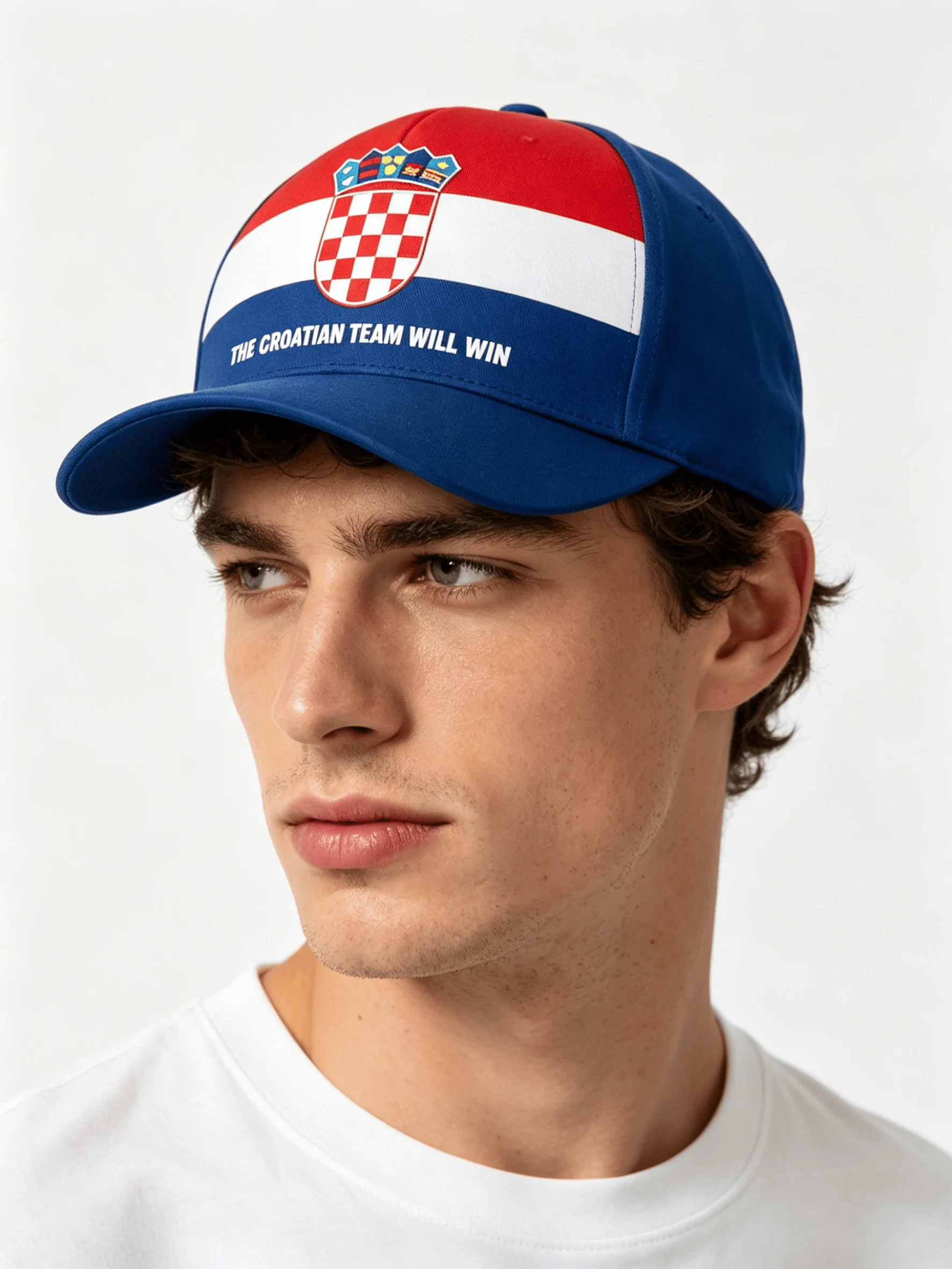 

Croatia National Flag Graphic Baseball Cap Football Fan Cheer Slogan Unisex Lightweight Travel Adjustable Visor Headwear