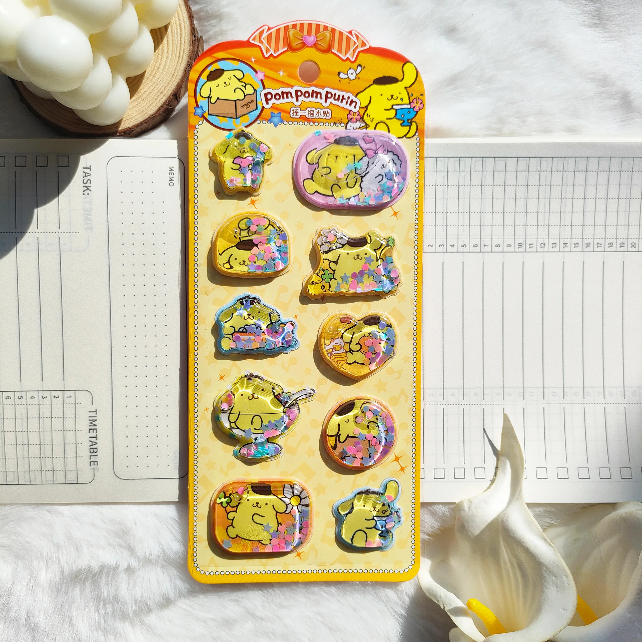 Niedliche Anime Kawaii Sanrio 3D Shake-Aufkleber - Wasserfeste Sticker für Notizbuch, Album, Tagebuch, DIY, Schule, Schüler, Schreibwaren, Kinderspielzeug