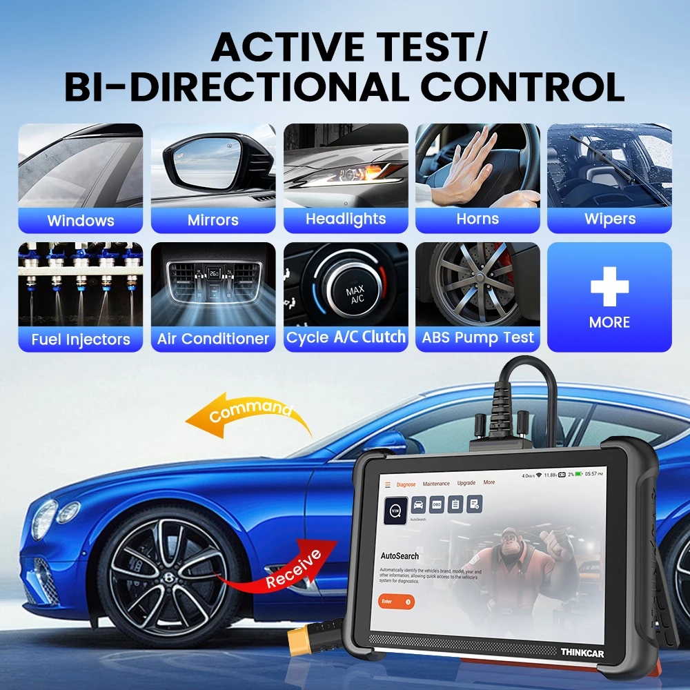 THINKCAR THINKSCAN 689 OBD2 диагностический инструмент для автомобиля Полная диагностика системы CAN FD/DOIP Кодирование ЭБУ Активный тест 34 сброса