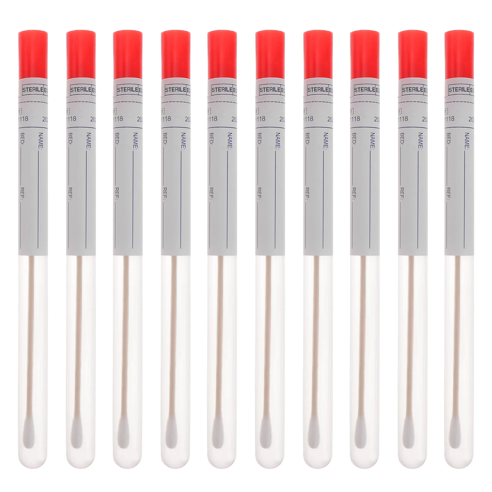 100 قطعة مسحات أنثى البلعوم القابل للتصرف مجموعة عينات العصي لاختبار مختبر عيادة المستشفى مسحات الفم