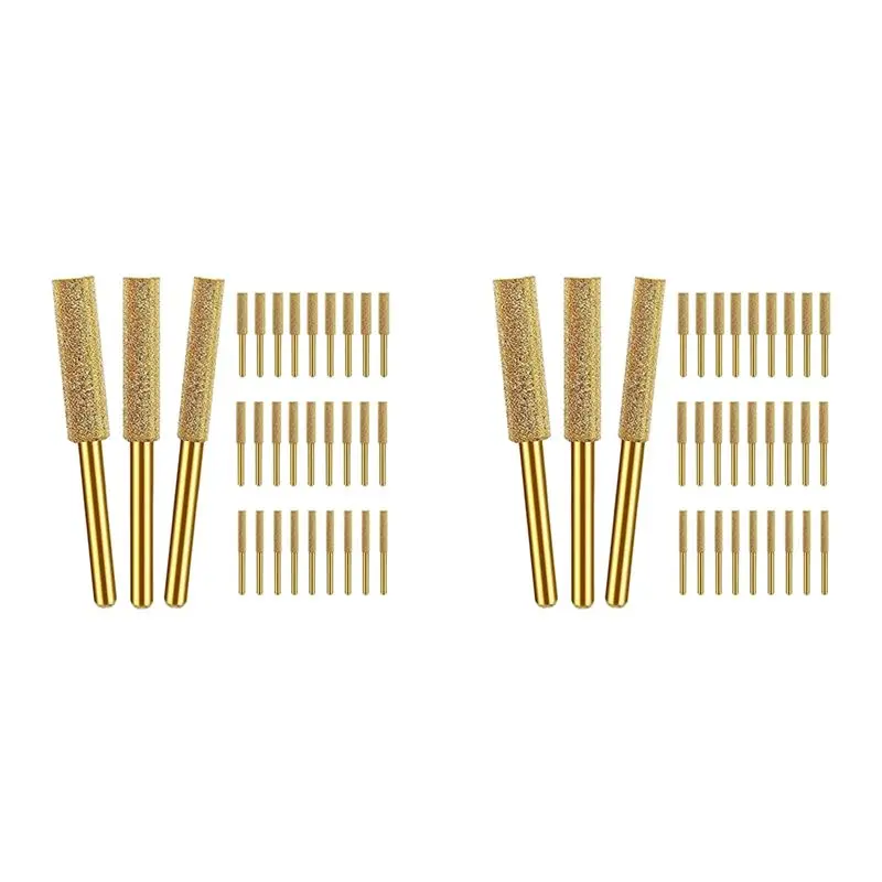 ABKW-60Pcs Diamond Chainsaw Sharpener, 3 Size Chainsaw Sharpener Bits, For Chain Saw, (5/32Inch, 3/16Inch, 7/32Inch)
