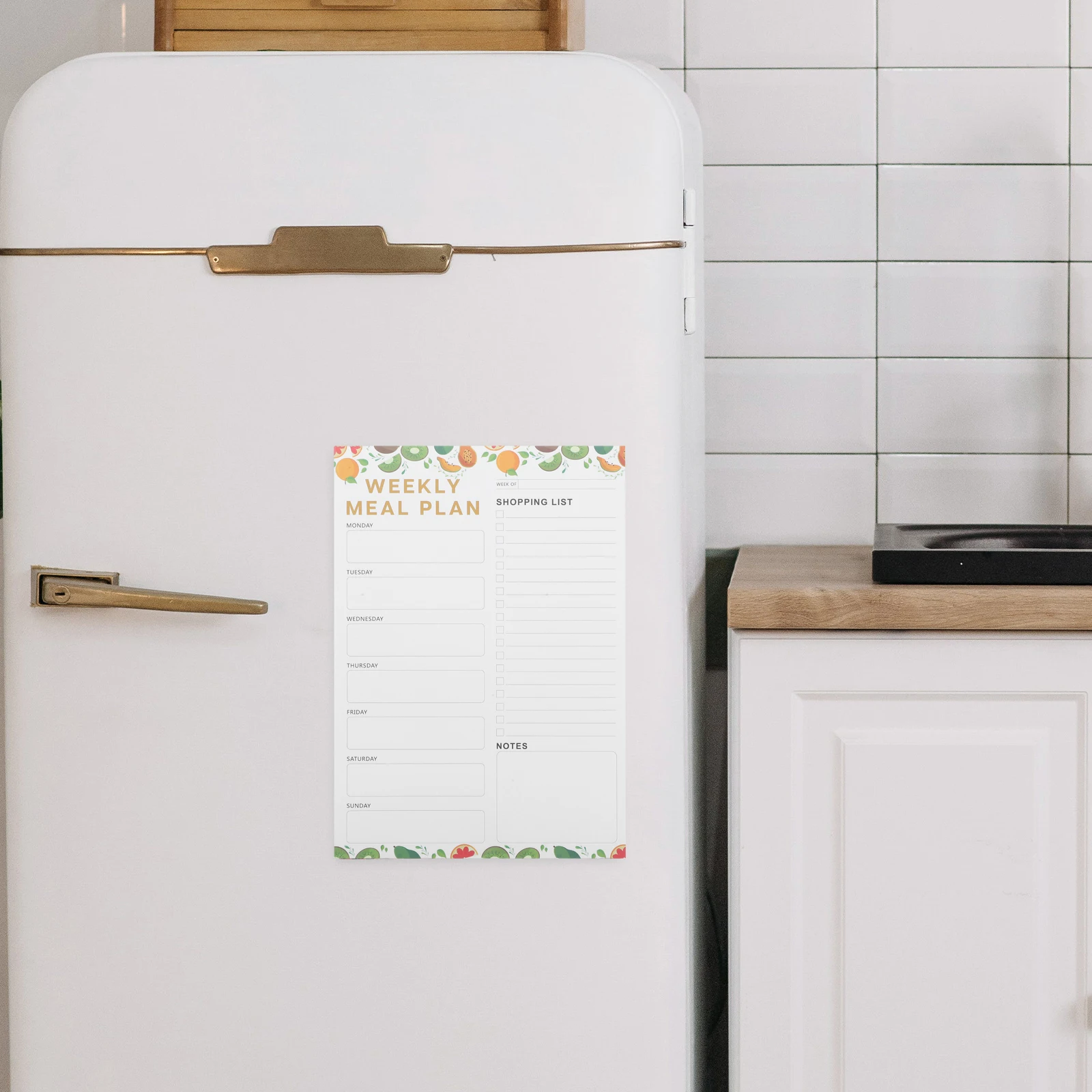 

60 Sheets Groceries Refrigerator Stickers Fitness Double Offset Paper Grocery List Notebook