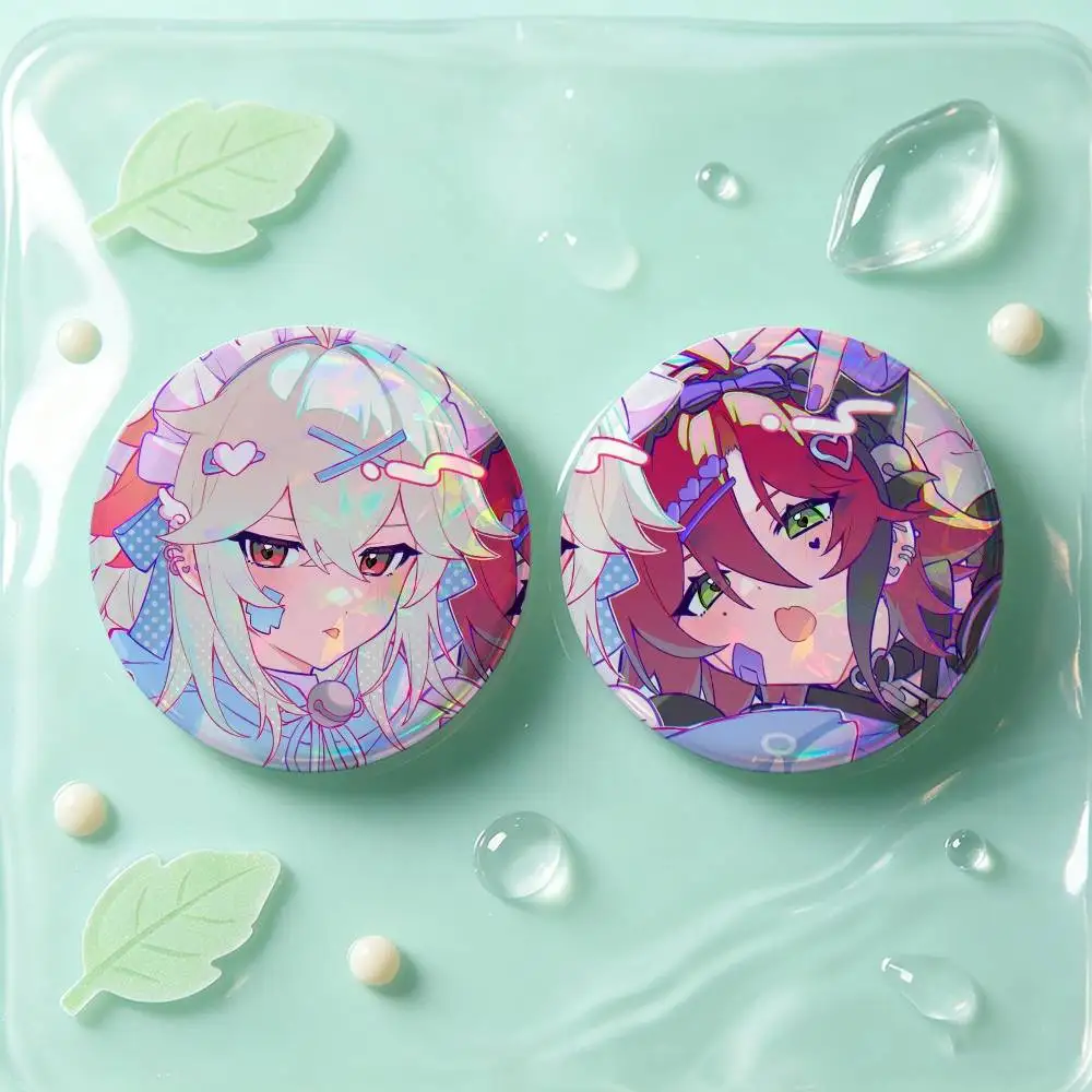 Kazuha And Heizou Genshin Badges 25 32 44 58 75 Mm Round Cosplay Pin Bag Decor Fans Collect Friends Gifts Brooch Souvenir