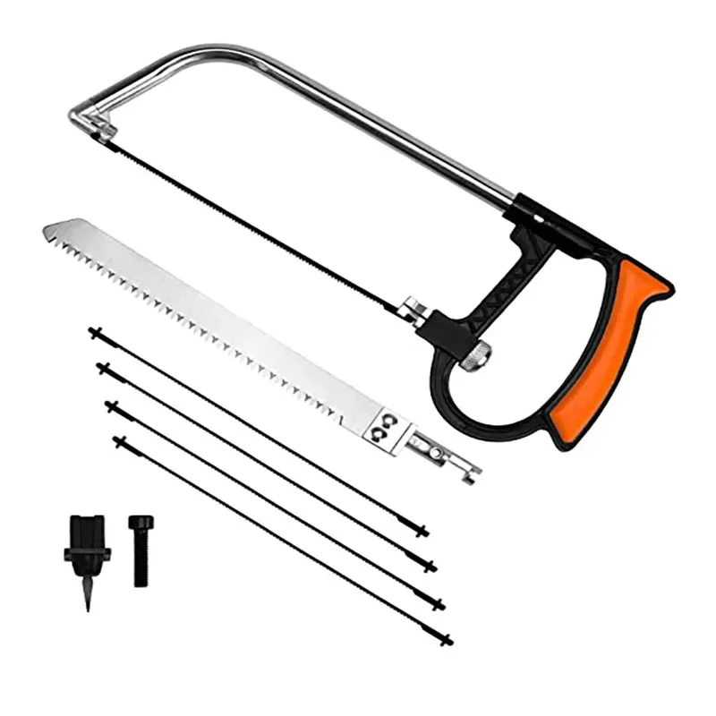 8 In 1 Saw Multi Purpose Hand DIY Steel Saw Metal Wood Glass Saw Kit 6 Blades Woodworking Metalworking Model Hobby Tool