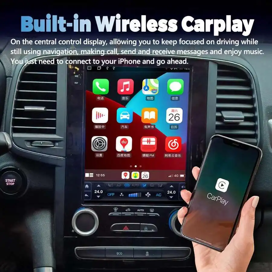 256GB Android 13 Vertical Screen For Renault Megane 4 Samsung Koleos Talisman 2017-2019 Car GPS Radio Navigation Video Player