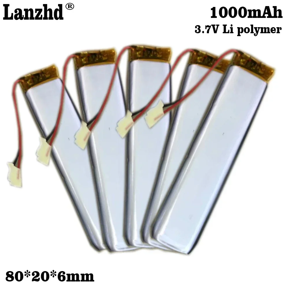 

1-10pcs 602080 3.7V 1000mAh Li Lithium polymer Battery with Protection Board For Laser pointer floodlight Sex products