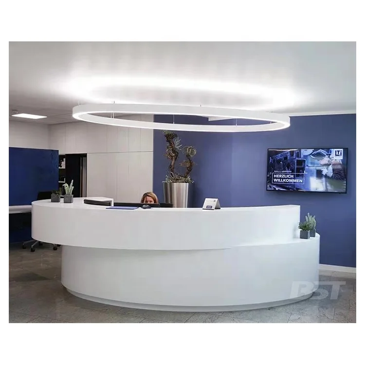 

Round White Reception Desk Design Clinics Commercial Reception Desk