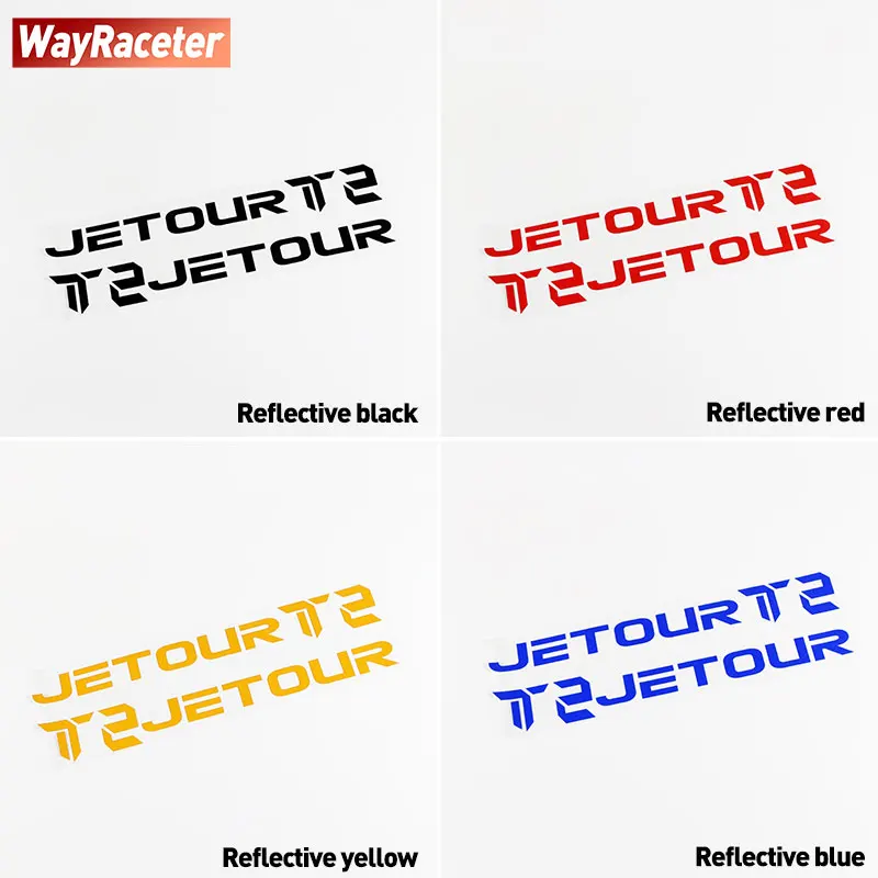 2 Pcs Car Hood Bonnet Side Sticker Reflective Vinyl Decal For Chery Jetour T2 Traveller 2023 2024 2025 Accessories