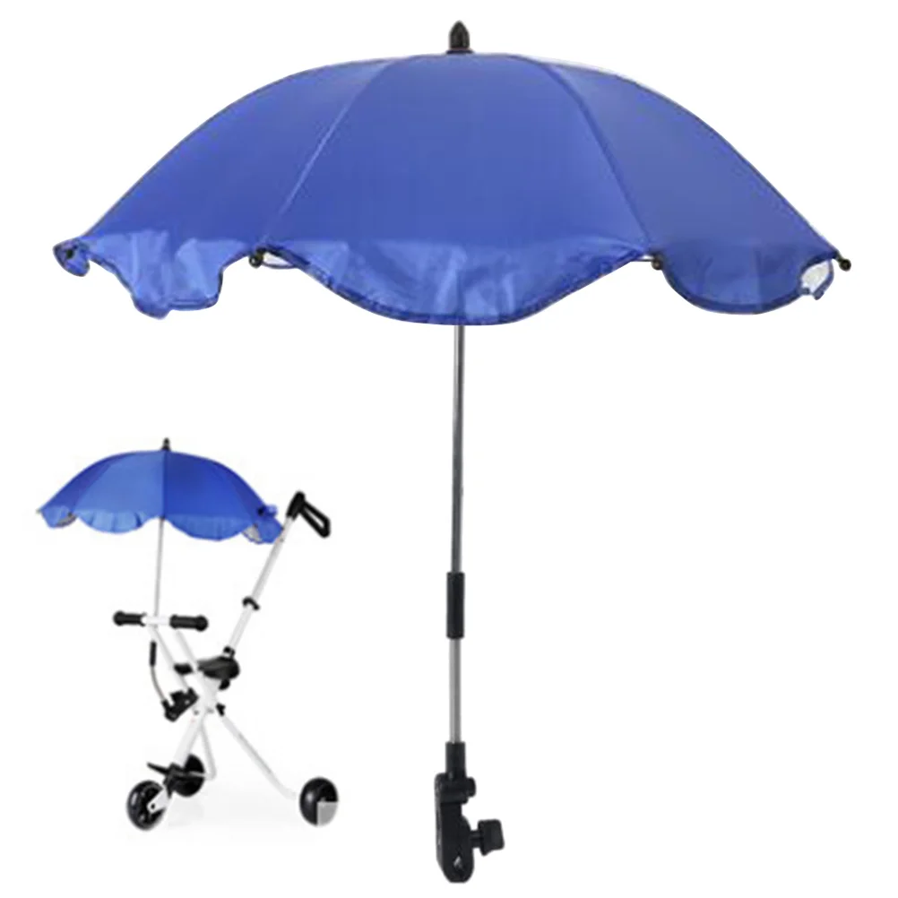 

Зонт для детской коляски, королевский синий регулируемый зажим, простая установка, солнцезащитный зонт от ультрафиолета, дождевик, гибкая ручка