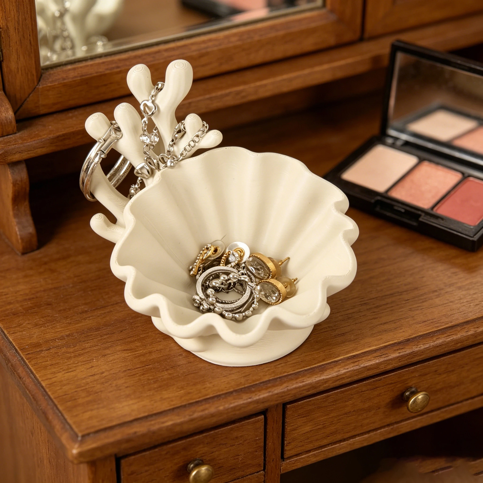 Cross-Border Creative Coral-Shaped Jewelry Storage Tray For Desktop Accessories and Key Organizing Scenario