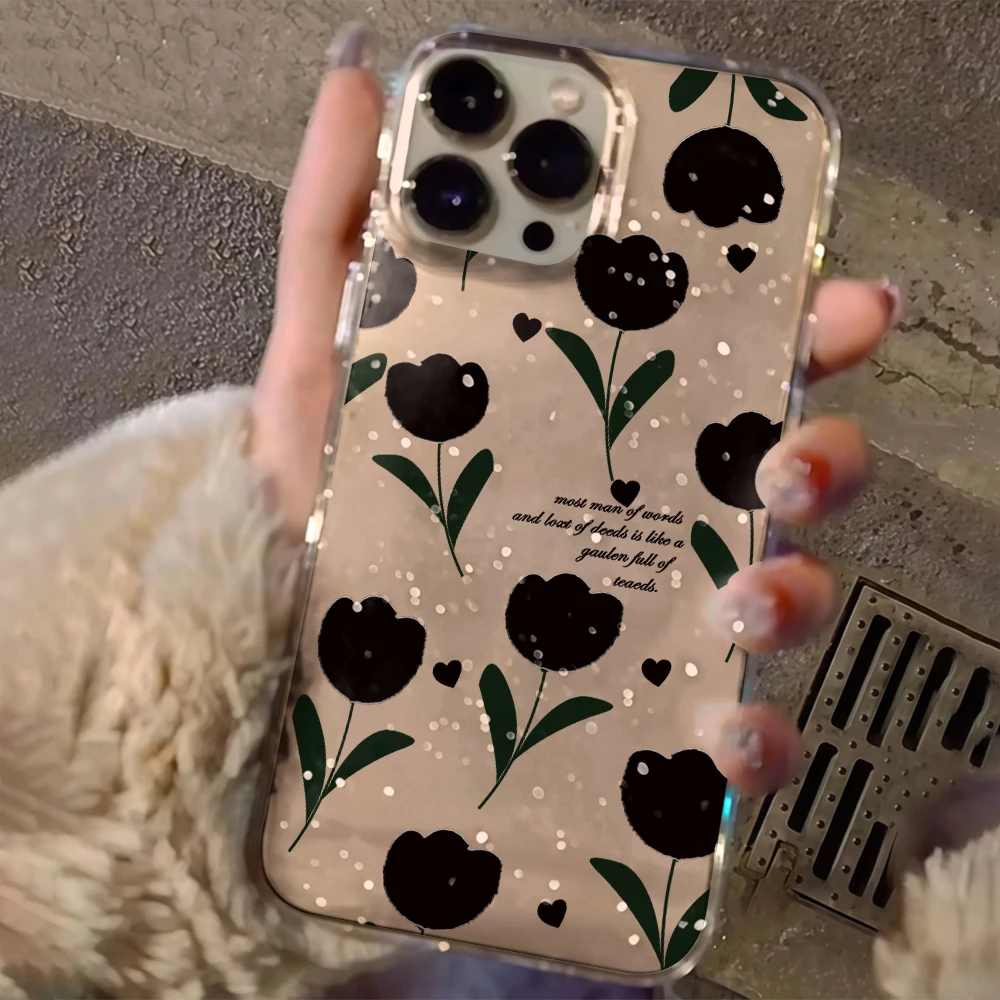 Lüks Sade Kiraz Desenli Şeffaf - Glitter Shockproof Case incelemesi ve fiyatı