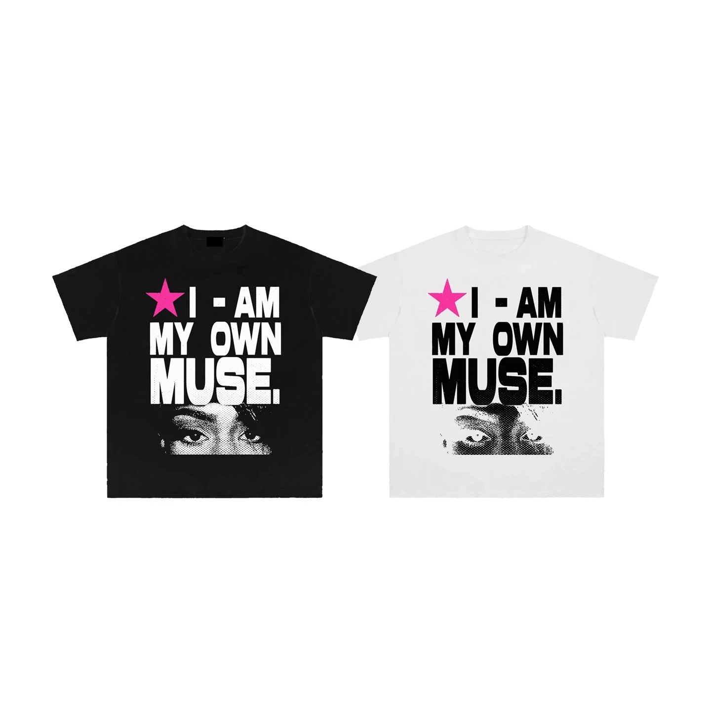 I Am My Own Muse Text Eyes Graphic T‑Shirt Unisex Short‑Sleeve Casual Top Bold Letter Print for Fashion Lovers