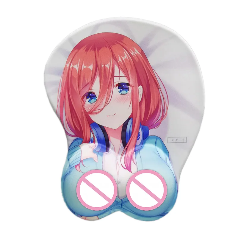 

Custom 3D Breast Mouse Pad Anime Picture Customization Sexy Oppai Kawaii Desk Pad wholesale with Wrist Rest for mousepad gamer