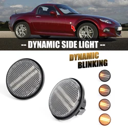 2pcs Dynamic Side Marker Turn Signal Light Sequential Blinker Lamp For Mazda MX5 Miata Mk1 Mk2 Mk3 1989-2015 Na Nb Nc