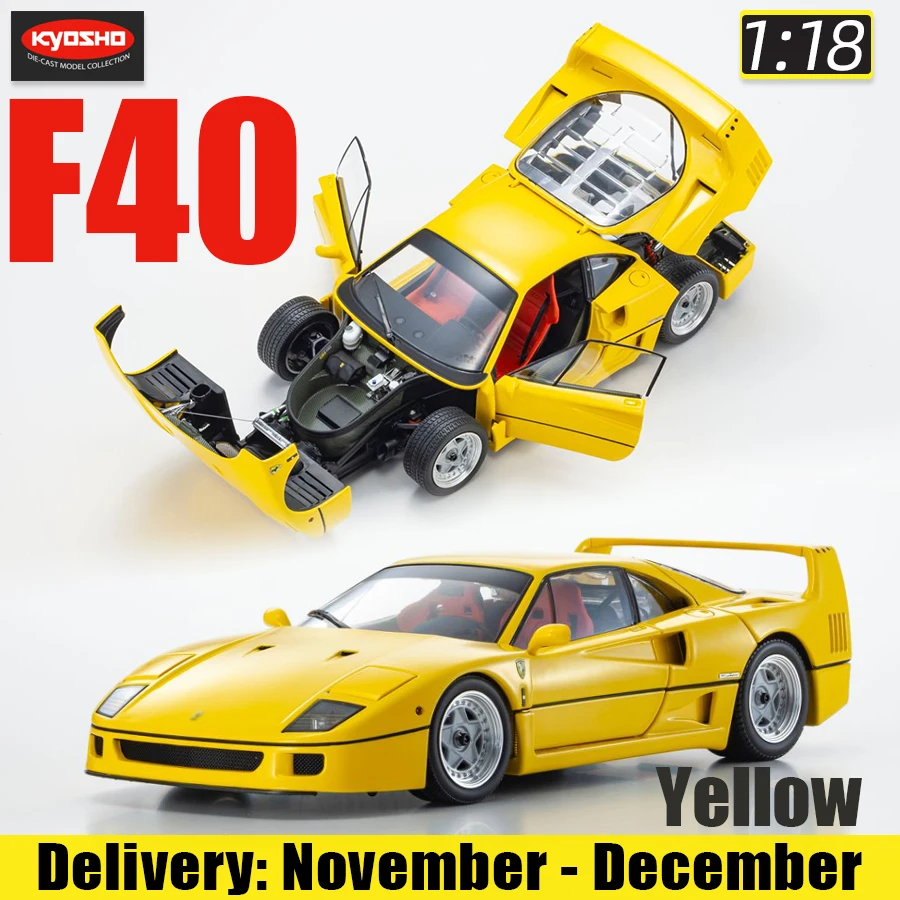 

KYOSHO Diecast model 1/18 F40 Alloy car model Collection gift for friends and family