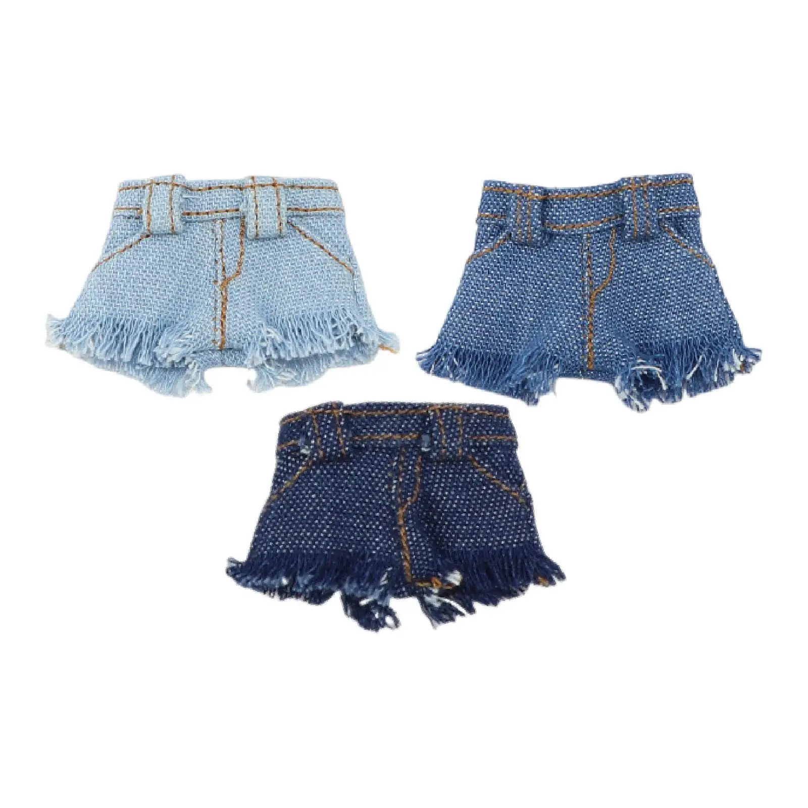 1/12 Denim Shorts Practical Outfit Convenient Easy to Wear， Mini Doll Clothes Costume Accessory for 6inch Female Dolls Figure