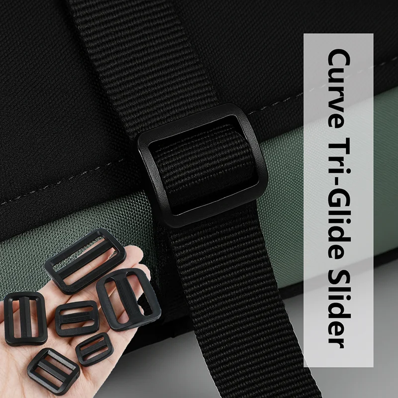 

10/20/30/40/50Pcs Curve Tri-Glide Slider Clasp Black Plastic Buckles 20-50mm Webbing Strap Adjuster Carabiner Clips Belt Buckles