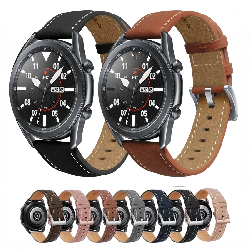 

20mm 22mm Leather Strap For Samsung Watch 3/Active2/Huawei watch GT2/Amazfit GTR Smart watch for Samsung Galaxy Watch 42mm 46mm