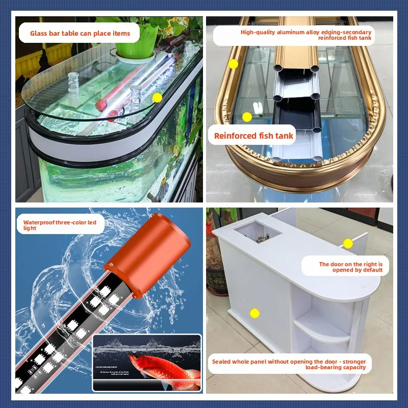 Acquario di grandi dimensioni per uso domestico, soggiorno, schermo dal pavimento al soffitto, filtro inferiore per acquario in vetro, divisorio a grande schermo ecologico