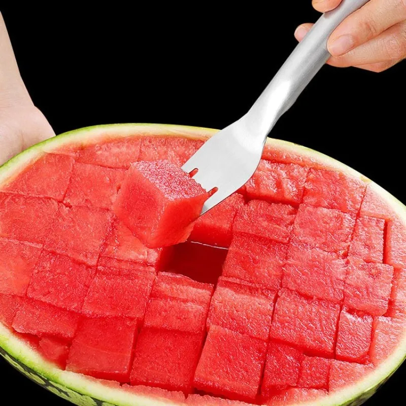 Kitchen Multifunctional Fruit Fork,Stainless Steel Watermelon Cutter,Fancy Cutting Slicer, MangoTool,Home Gadgets