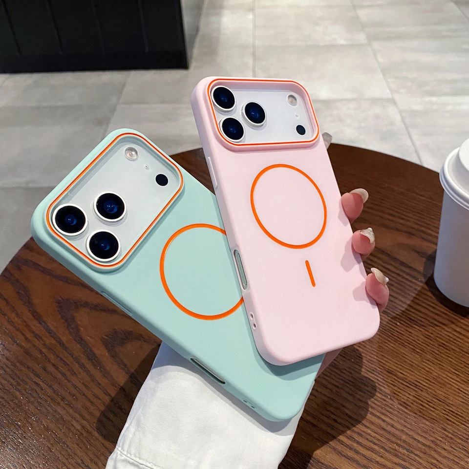 Funda magnética ultrafina y simple para iPhone 11 12 13 14 15 16 17 18 Pro Max Air, carga inalámbrica, mate y suave 2