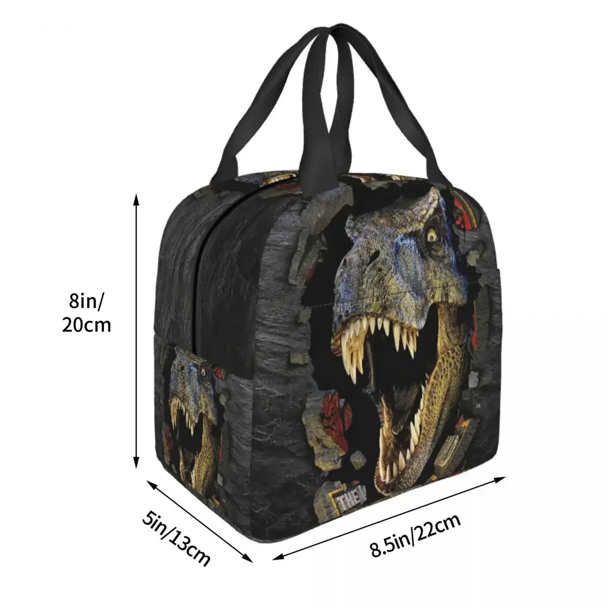 Cute Dinosaur Print Lunch Bag for Women Portable Insulated Cooler Thermal Food Lunch Box Work School Travel Picnic Tote Bags