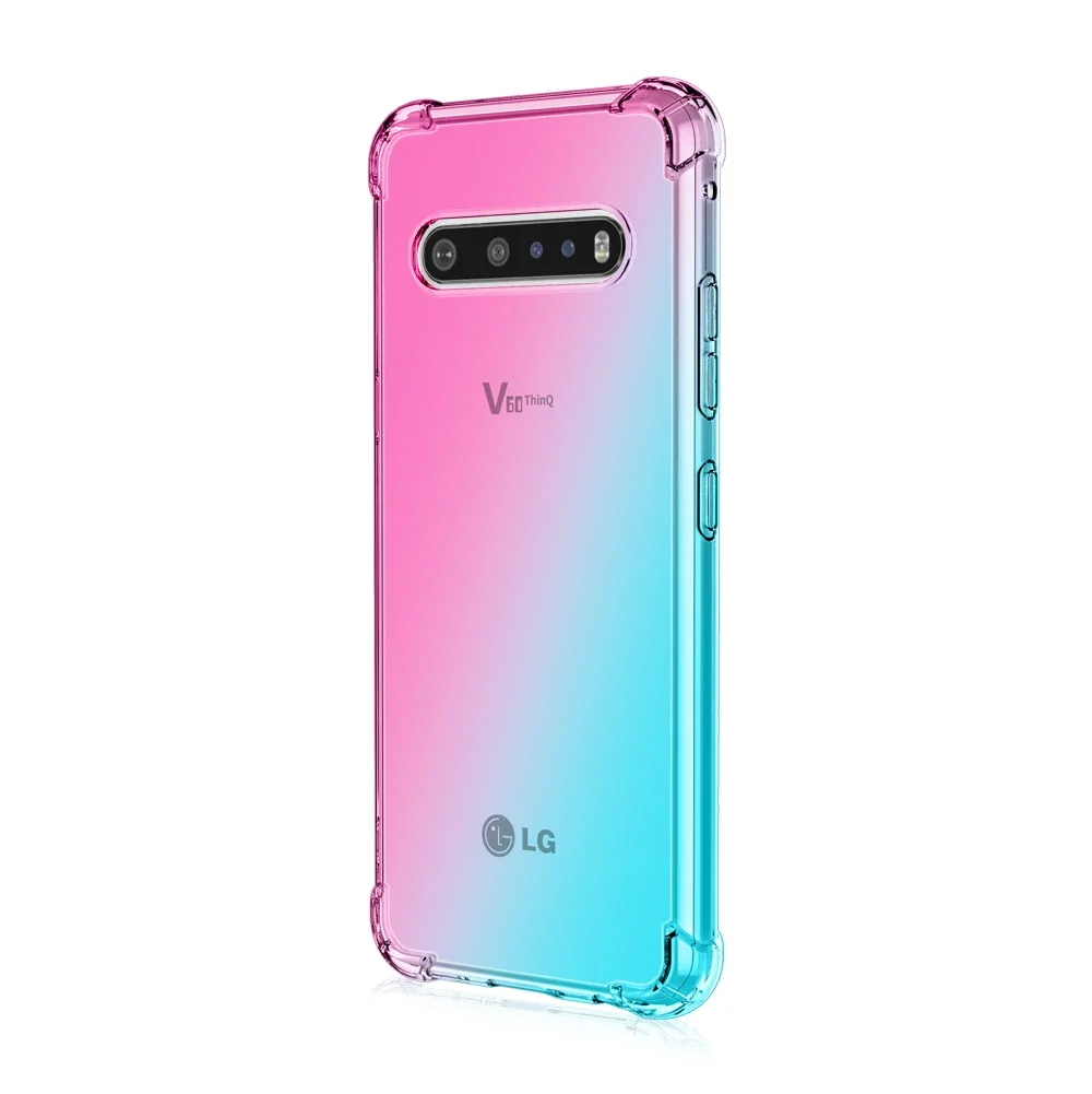 For LG V60 THINQ Stylo 7 K92 5G K62 K52 K42 Q52 Plus Velvet K41S K40S K50 Q60 G9 Gradient Half Rainbow Airbag Shockproof Funda