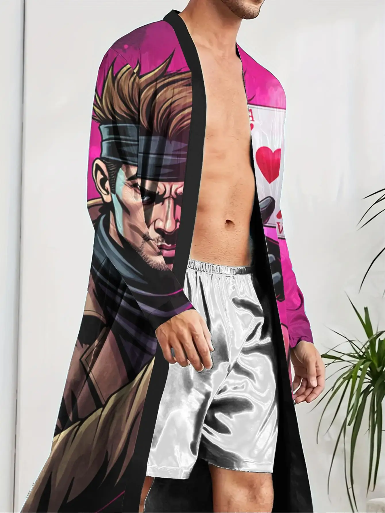 1pcs Men's Robes 2026 Spring/Summer Sleepwear Men's pajamas Graphic nightie for men robe 3D Printed Polyester Robe man
