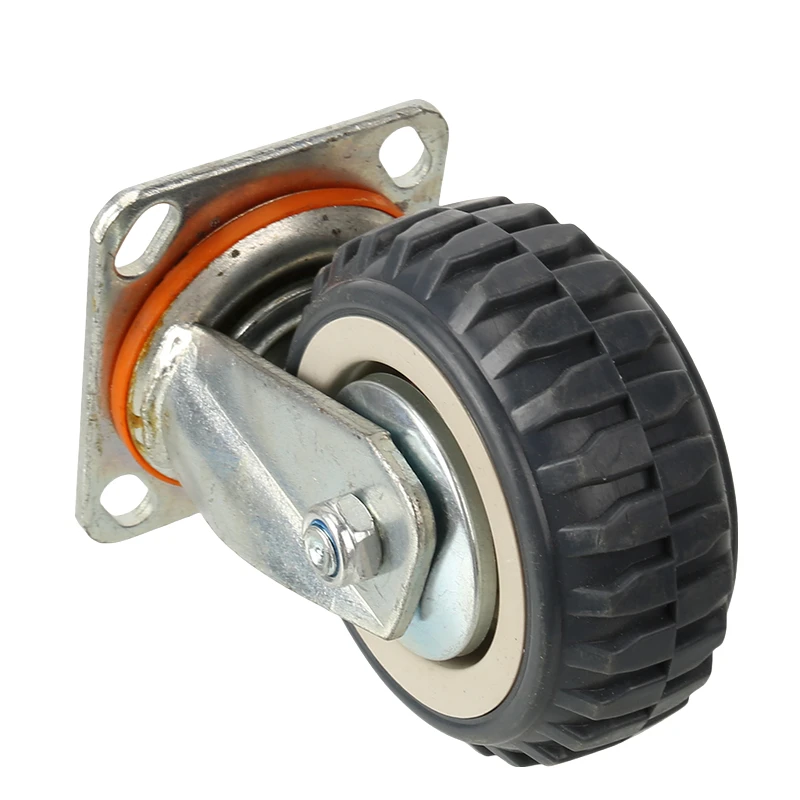 Roda universal cinza de 6 polegadas – Rodízios de alta temperatura e à prova de explosão projetados para equipamentos pesados com direção de 360 graus