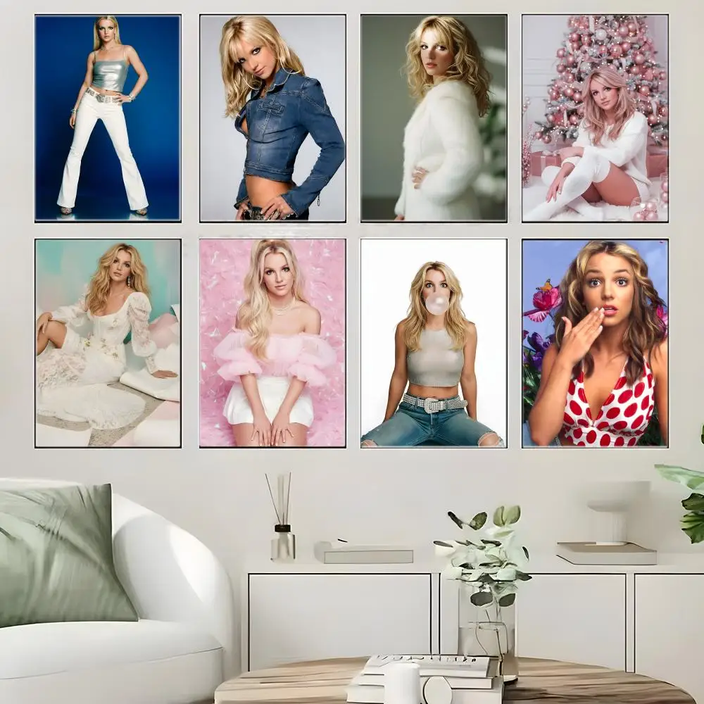 Pop Princess B-Britney Spears Poster  Self-adhesive Art Waterproof Paper Sticker Coffee House Bar Room Wall Decor
