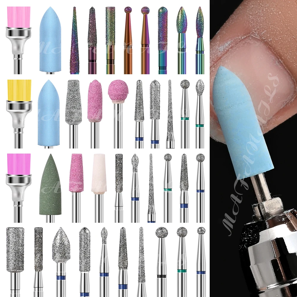 10 SZT./Pudełko Frezy do Paznokci Usuwające Lakier/Skórek Pilnik do Paznokci Profesjonalny Zestaw Frezów do Pedicure Manicure # #